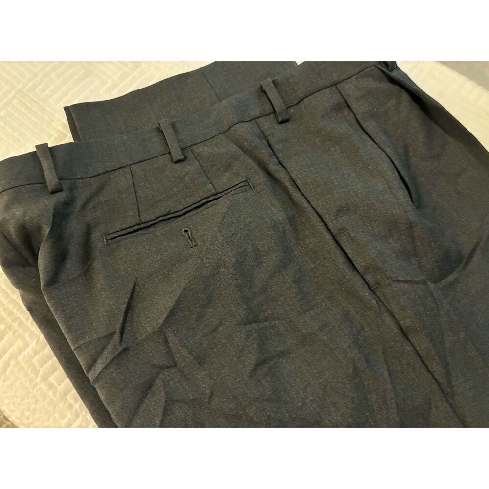 Tasso Elba Men 100% Wool Slacks Dress Pants 36R Black